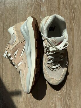 New Balance 5740 Neutral Beige & Cream Suede Sneakers